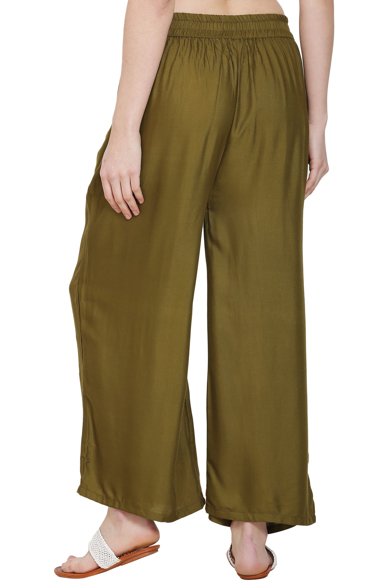 PAVONINE Mehandi Color Rayon Fabric Jumbo Sharara For Women - Distacart