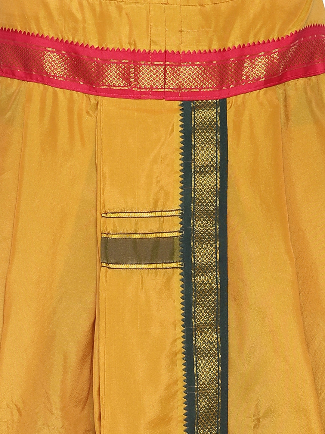 Sethukrishna Men Mustard Yellow Solid Readymade Dhoti Pant - Distacart