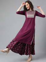 Thumbnail for Khushal K Ethnic Motifs Embroidered Kurta with Palazzos & Dupatta - Distacart