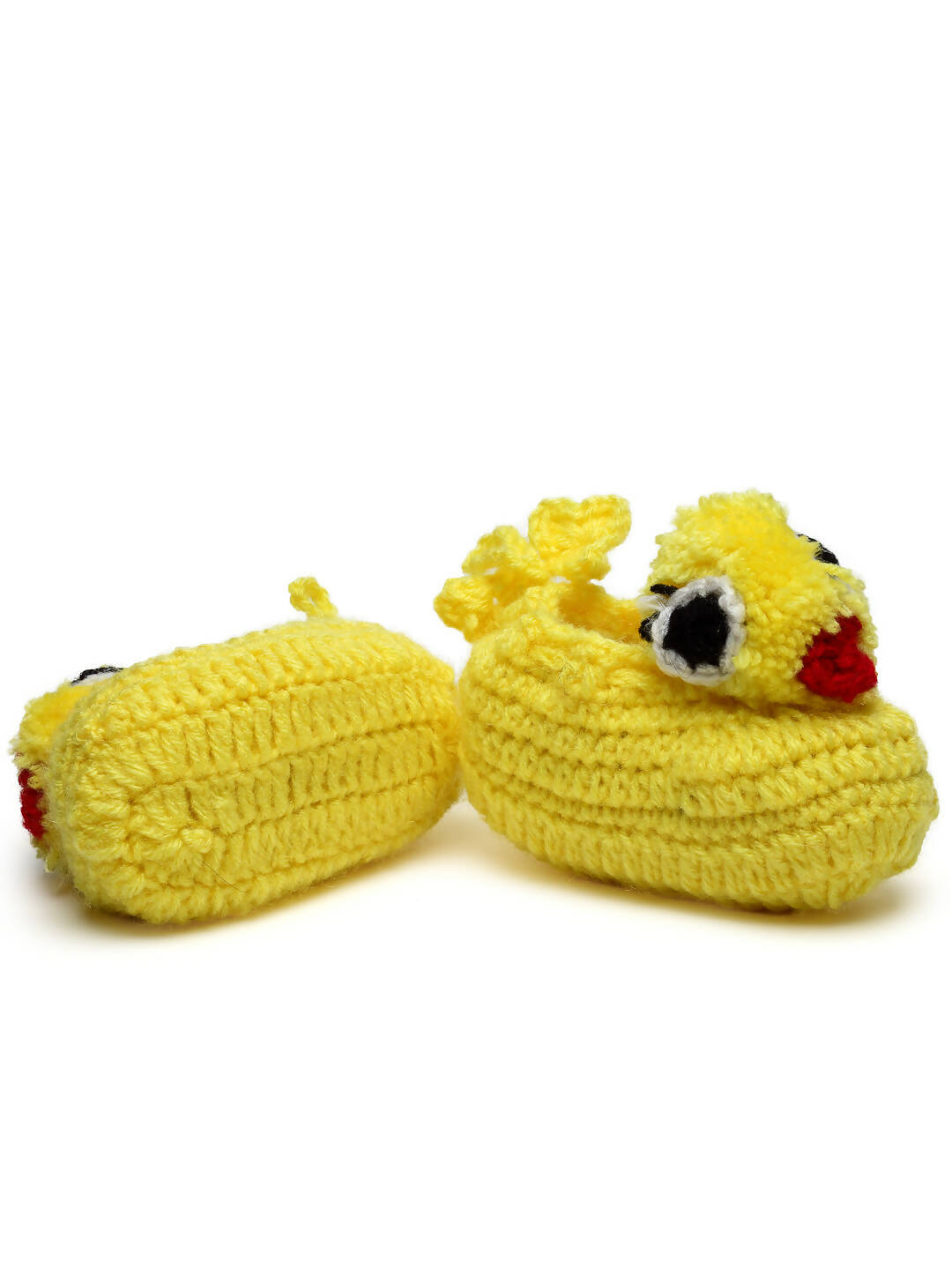 Chutput Kids Woollen Hand Knitted Duck Face Detailed Booties - Yellow - Distacart