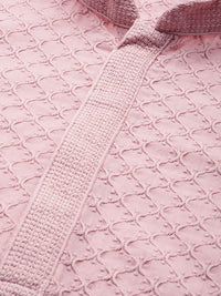 Thumbnail for Manyavar Men Pink Ethnic Motifs Embroidered Kurta with Churidar - Distacart