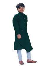 Thumbnail for DEIANA'S Casual Designer Kurta Pyjama Set For Boys And kids (Bottle Green) - Distacart