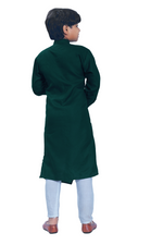 Thumbnail for DEIANA'S Casual Designer Kurta Pyjama Set For Boys And kids (Bottle Green) - Distacart