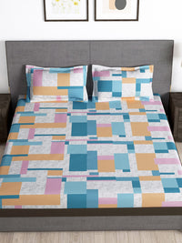 Thumbnail for Story@home Arena Grey & White Printed 180 TC Bedsheet & Pillow Covers - Distacart