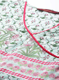 Thumbnail for Sangria Pure Cotton Ethnic Motifs Printed Angrakha Kurta - Distacart