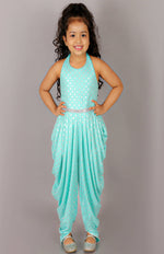 Thumbnail for Lil Drama Fusion Fair Girls Blue Dhoti Jumper - Distacart