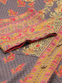 Thumbnail for HERE&NOW Women Grey Ethnic Motifs Printed Kurta Set - Distacart