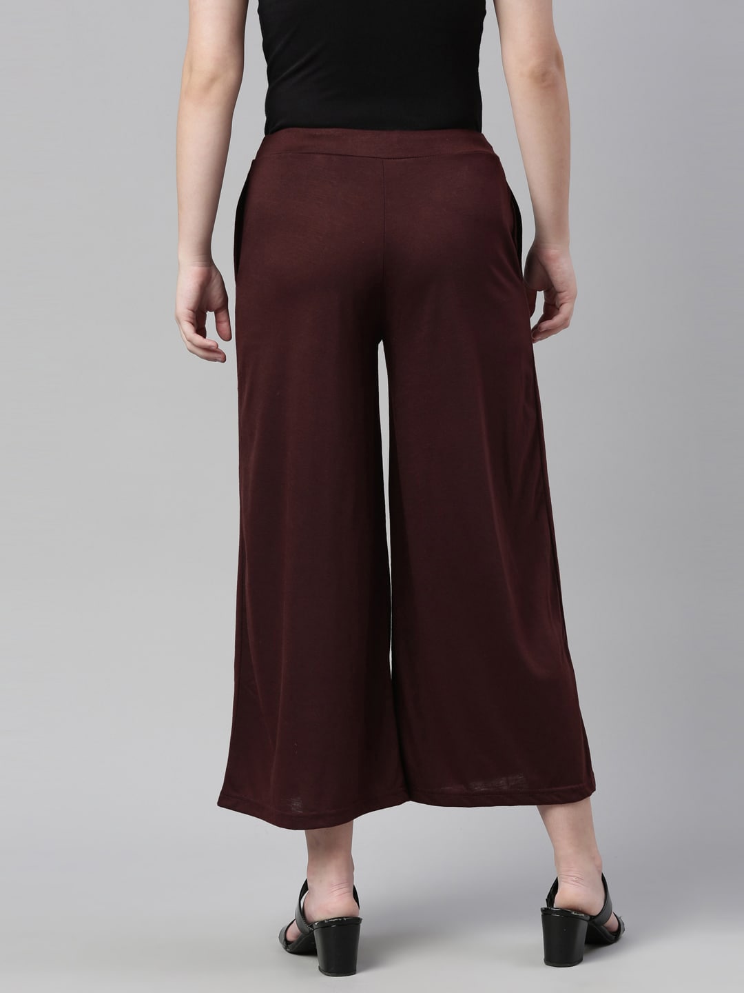 Souchii Brown Knitted Ethnic Palazzos - Distacart