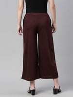 Thumbnail for Souchii Brown Knitted Ethnic Palazzos - Distacart