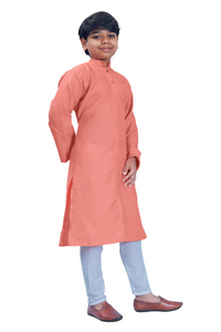 Thumbnail for DEIANA'S Casual Designer Kurta Pyjama Set For Boys And kids (Peach) - Distacart