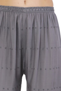 Thumbnail for PAVONINE Grey Color Half Schiffli Chikankari Rayon Fabric Sharara For Women - Distacart