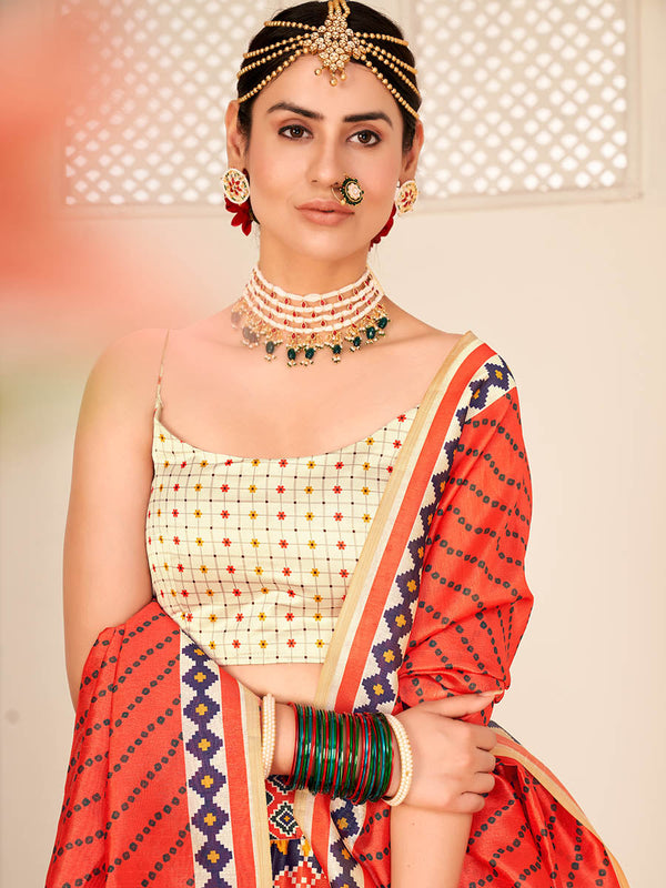 Myra Multicolour Digital Printed Designer Lehenga - Distacart