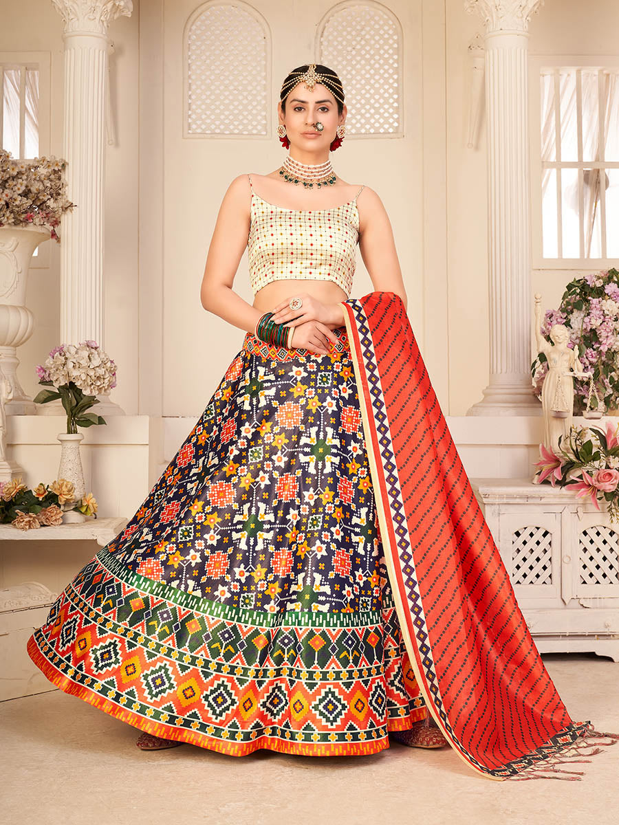 Myra Multicolour Digital Printed Designer Lehenga - Distacart