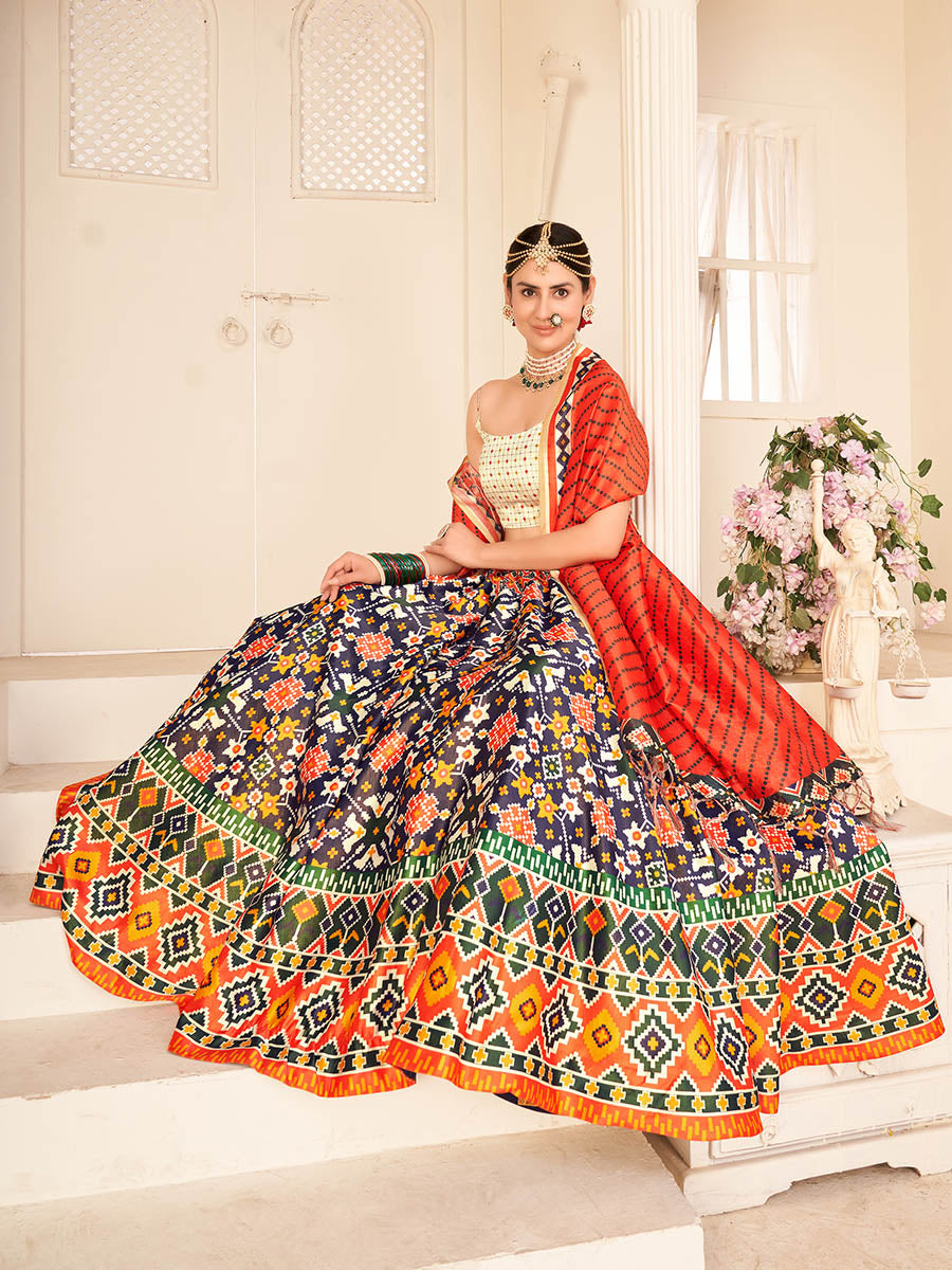 Myra Multicolour Digital Printed Designer Lehenga - Distacart