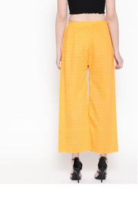 Thumbnail for PAVONINE Yellow Color Full Chikankari Rayon Fabric Sharara For Women - Distacart