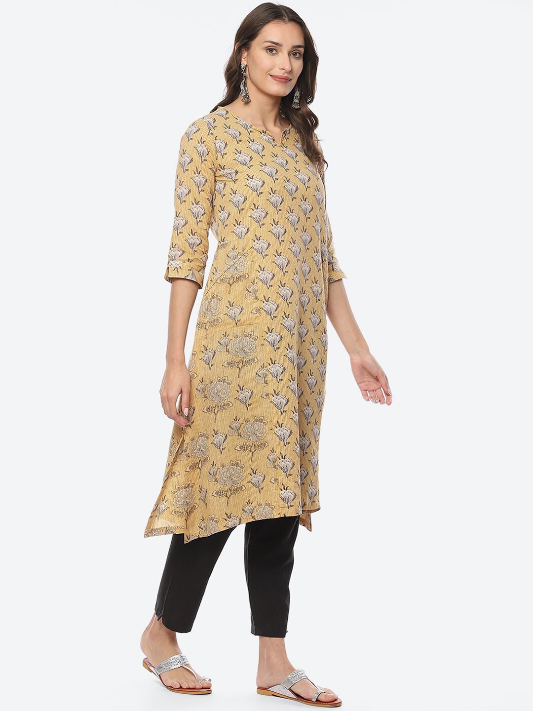 Biba Women Floral Printed Kurta - Distacart