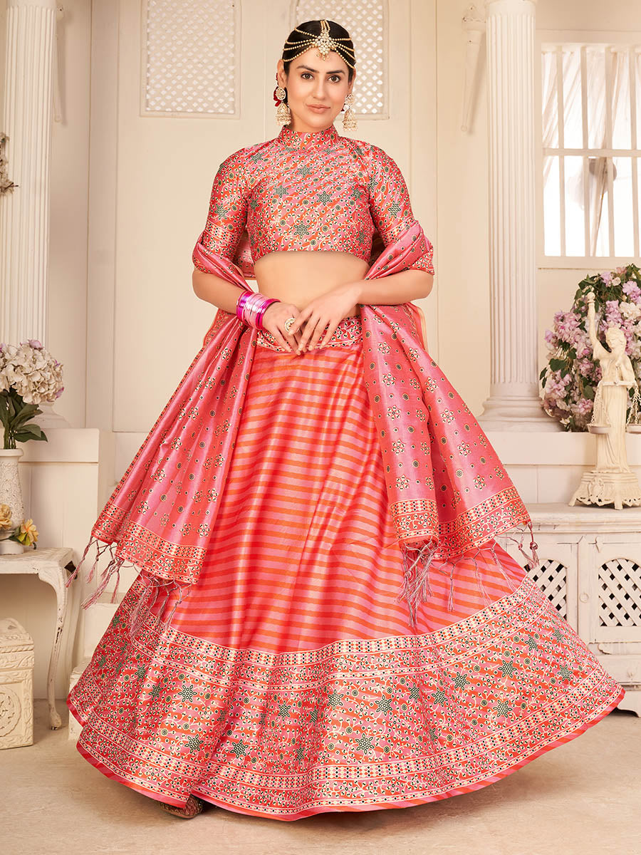 Myra Multicolour Digital Printed Designer Lehenga - Distacart