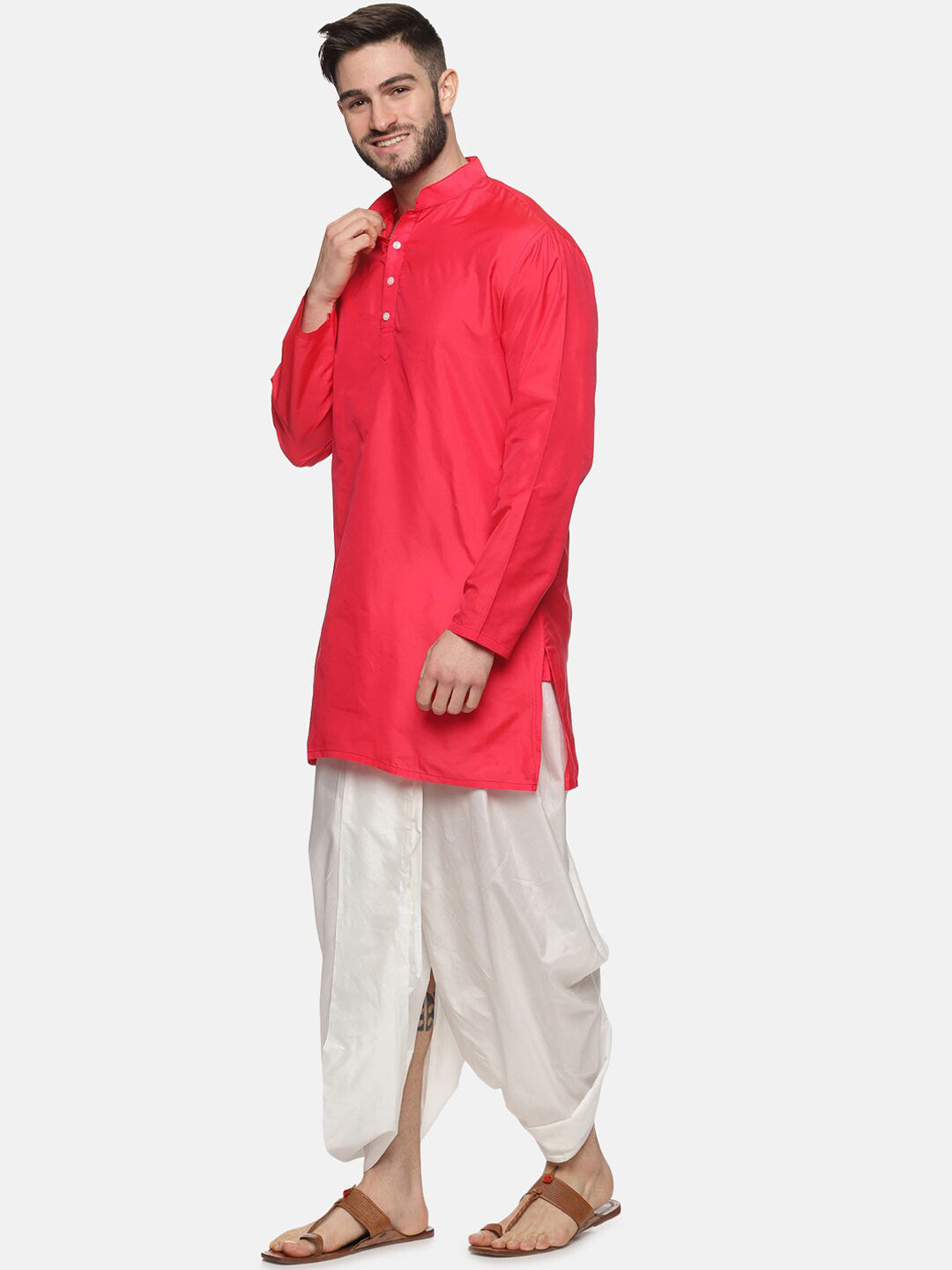 Sethukrishna Men Rose Kurta with Dhoti Pants - Distacart