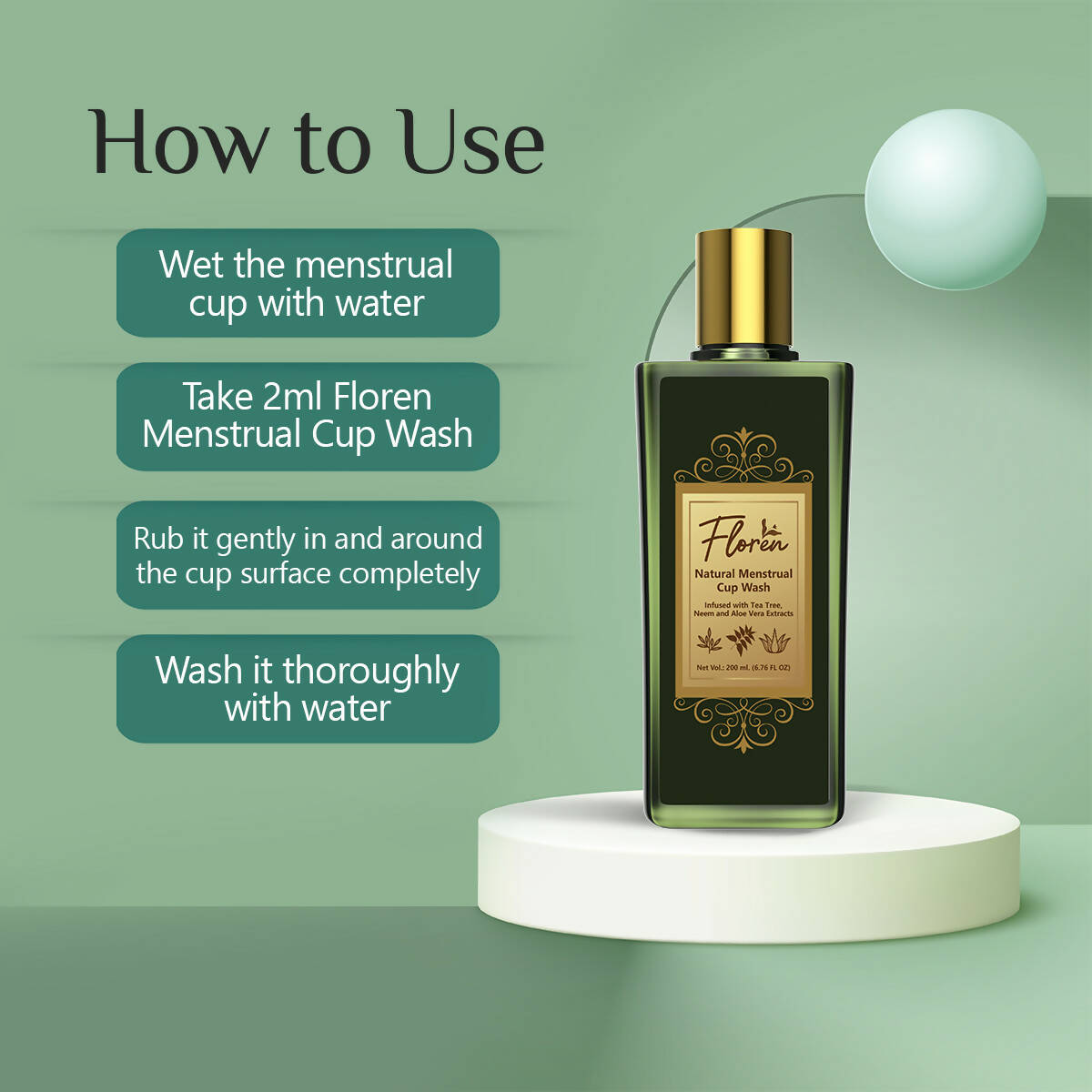 Floren Reusable Menstrual Cup with Menstrual Cup Wash for Women - Distacart