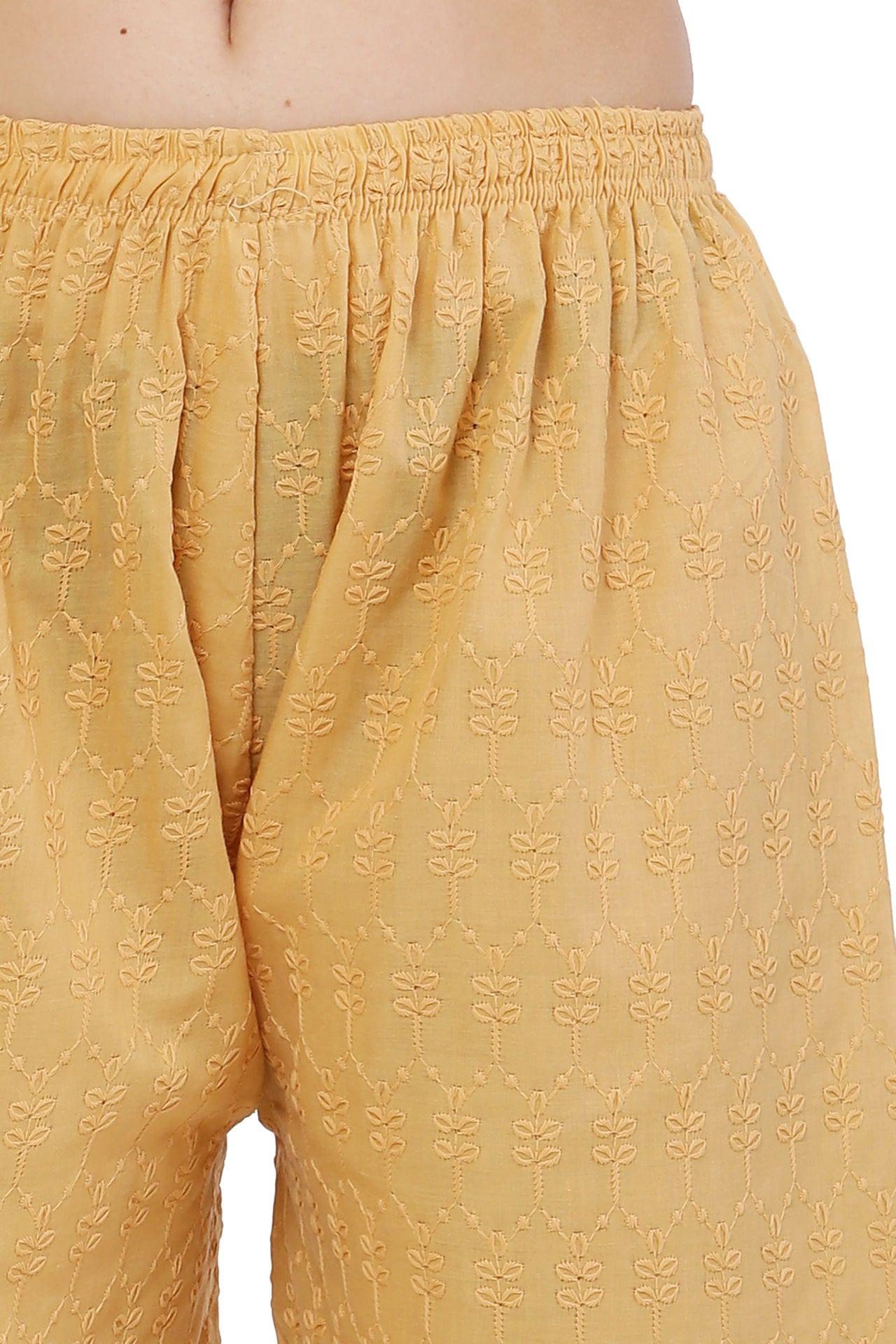 PAVONINE Beige Color Full Chikankari Cotton Fabric Sharara For Women - Distacart