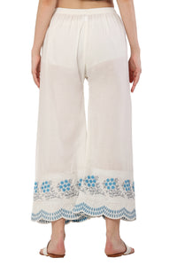 Thumbnail for PAVONINE Rama Green Color Hem Half Chikankari Cotton Fabric Sharara For Women - Distacart