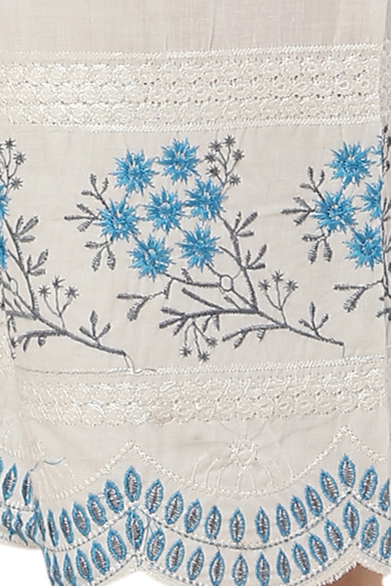 PAVONINE Rama Green Color Hem Half Chikankari Cotton Fabric Sharara For Women - Distacart