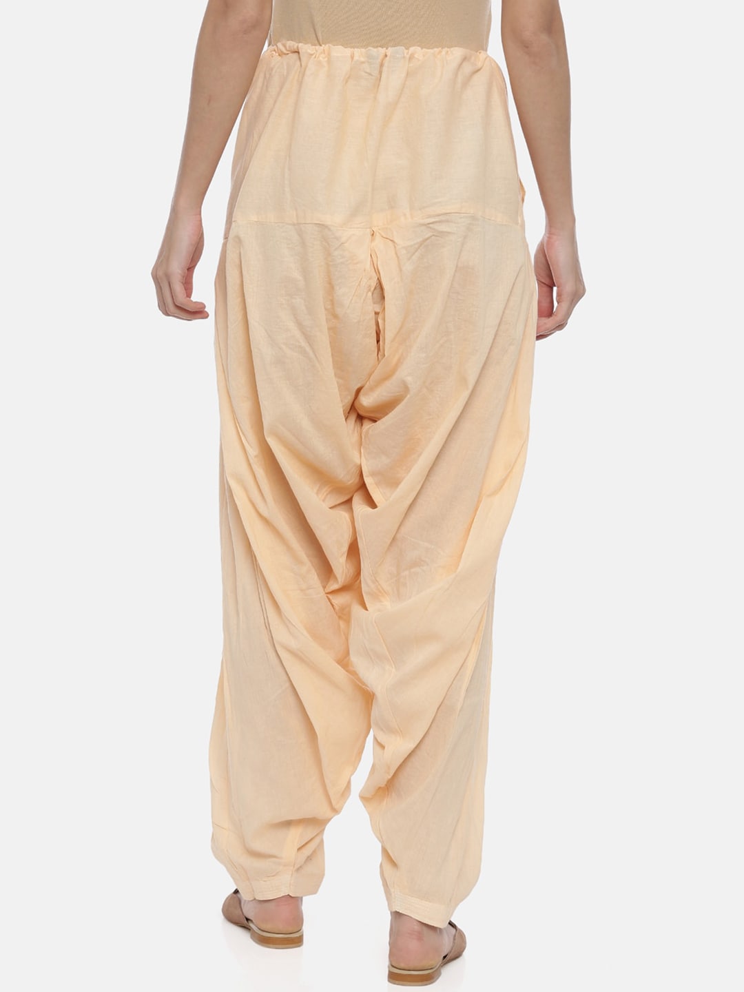 Souchii Beige Solid Regular-Fit High-Rise Patiala - Distacart