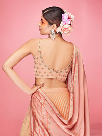 Thumbnail for Myra Orange Art Silk Embroidered Designer Lehenga - Distacart