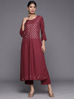 Thumbnail for Biba Paisley Printed Pleated Design A-line Kurta with Trousers - Distacart