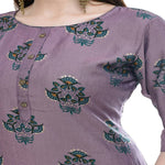 Thumbnail for Lagi Women's Mauve Printed Straight Kurta & Pant (MC39B)