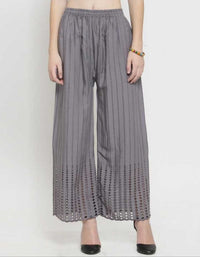 Thumbnail for PAVONINE Grey Color Goti Aari Work Rayon Fabric Palazzo For Women - Distacart