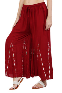 Thumbnail for PAVONINE Maroon Color Mirror Embroidery Work Sharara For Women - Distacart