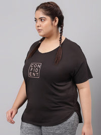 Thumbnail for MKH Plus Size Typography Printed Relaxed Fit Dri-FIT Sports T-shirt - Distacart