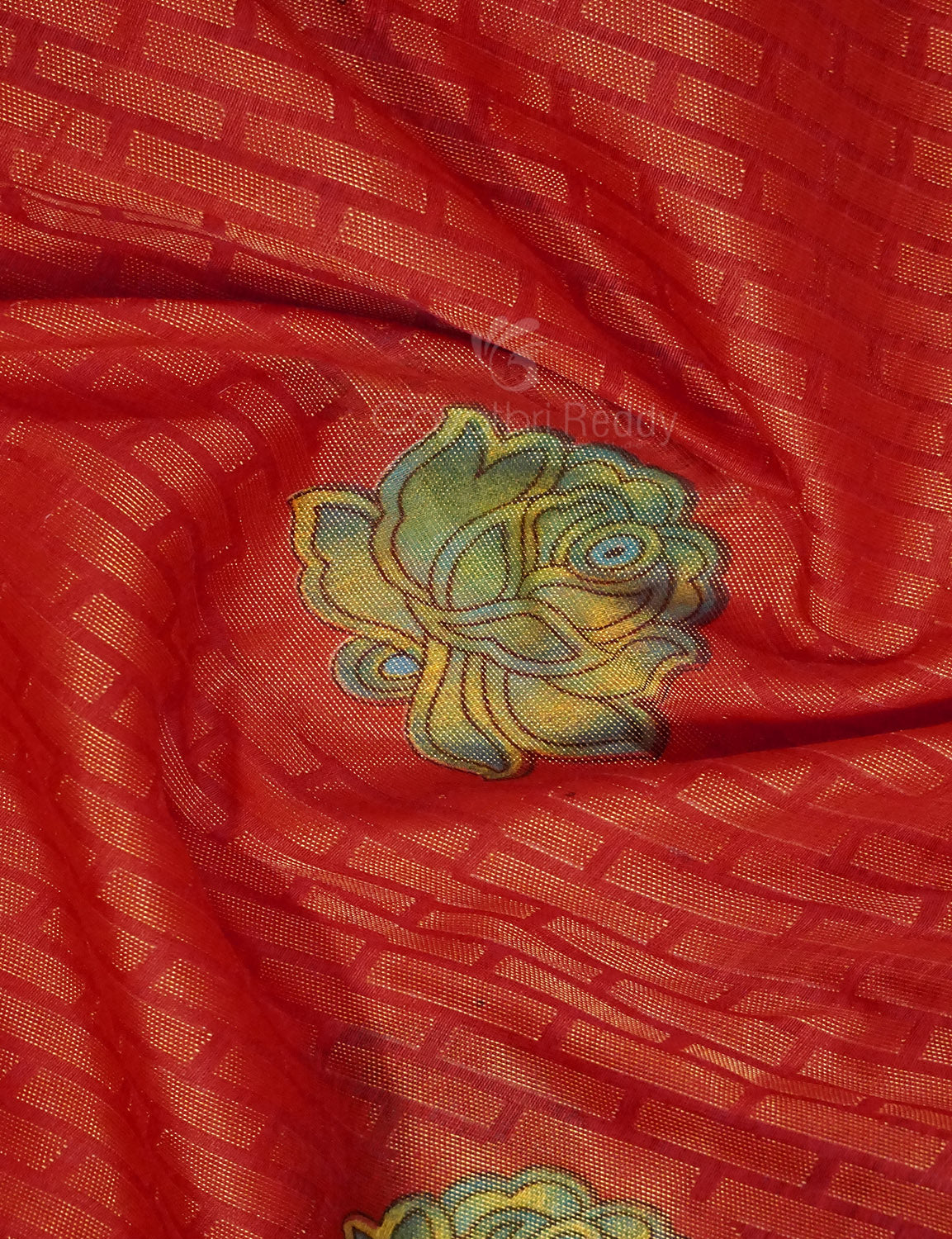 Orange Colour With Ink Blue Blouse Cotton Brasso Saree By Gayathri Reddy Designer Studio - Distacart