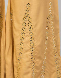 Thumbnail for PAVONINE Beige Color Embroidery Floral Patch Work Flared Sharara For Women - Distacart