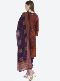 Thumbnail for Biba Women Violet Ethnic Motifs Printed Kurta with Trousers & With Dupatta - Distacart