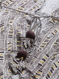 Thumbnail for Biba Women Coffee Brown & Off-White Printed A-Line Kurta with Printed Layer - Distacart