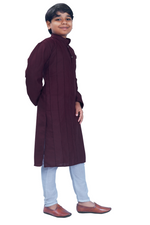 Thumbnail for DEIANA'S Casual Designer Kurta Pyjama Set For Boys And kids (Wine) - Distacart