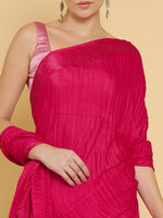 Thumbnail for Soch Pink & Silver-Toned Beads and Stones Saree - Distacart