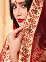 Thumbnail for Myra Beige Satin Embroidered Lehenga - Distacart