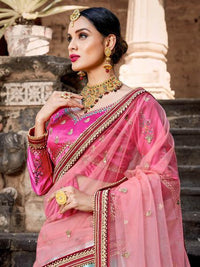 Thumbnail for Myra Skyblue Embroidered Lehenga - Distacart