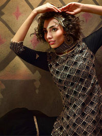 Thumbnail for Myra Black Soft Net Gharara Suit - Distacart