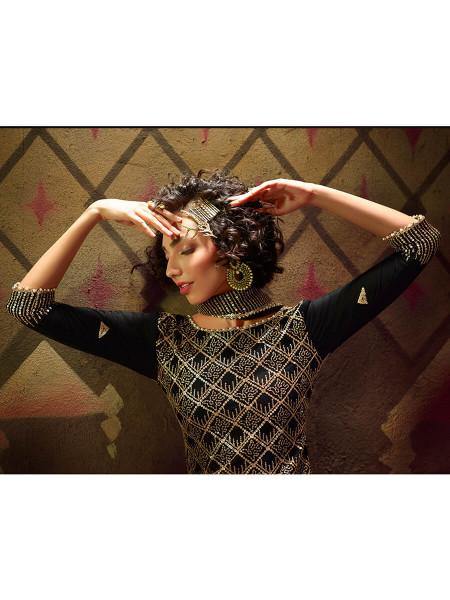 Myra Black Soft Net Gharara Suit - Distacart