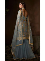 Thumbnail for Myra Grey Soft Net Gharara Suit - Distacart