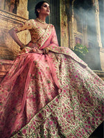 Thumbnail for Myra Jute White Art Silk Embroidered Lehenga - Distacart
