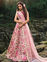 Thumbnail for Myra Magenta Pink Embroiderd Net Lehenga Choli - Distacart