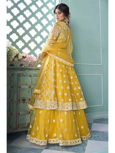 Myra Yellow Heavy Embroidered Gharara Suit