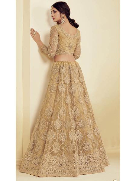 Myra Golden Heavy Embroidered Net Bridal