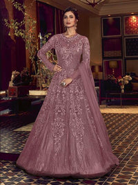 Thumbnail for Myra Purple Premium Net Anarkali Suit