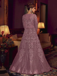 Thumbnail for Myra Purple Premium Net Anarkali Suit